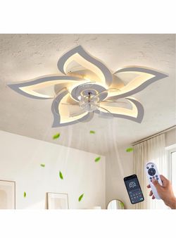 Flower-Shaped Ceiling Fan with LED Light