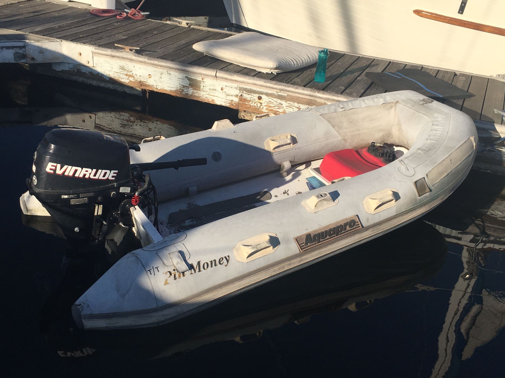Solid 2003 9 feet rib inflatable with 2003 Evinrude motor 4 stroke
