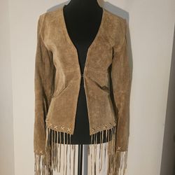 Wet Seal 90s Leather Fringe Jacket