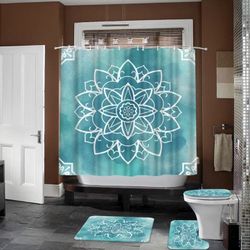 Mandala Flowers Pattern Shower Set
