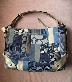 Vintage Y2K Coach Signature Denim Patchwork Bag