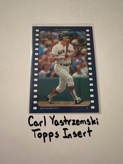 Carl Yastrzemski Boston Red Sox Hall of Fame Outfielder Topps Short Print Insert Card.