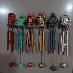 Mini Buddha Wind Charms 1 Set Of 6pce 