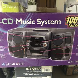 100 Watts Total Power, 5-CD Changer, Dual Cassette Decks, Digital AM/FM Tuner. This is out of box but using picture as display 