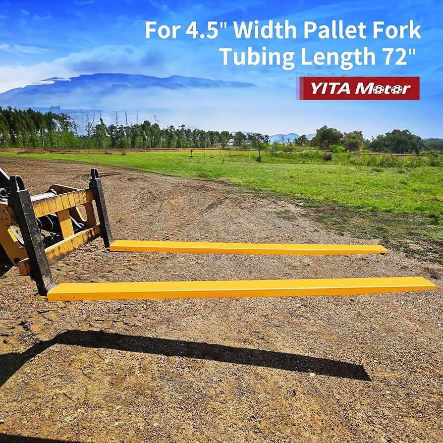 YITAMOTOR Forklift Extensions 72 Inch Length & 4.5 Inch Width, Heavy Duty Steel Fork Extender Reach, 1 Pair Pallet Fork Extension for Forklift Truck, 