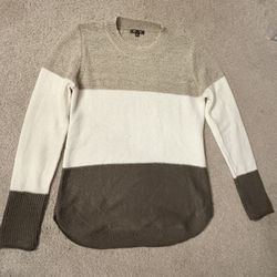 Cream And Brown Sweater Medium