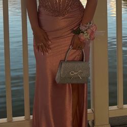 Pink/ Diamond Sparkle Prom Dress 