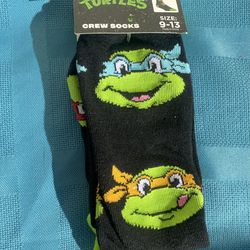 Ninja turtles crew socks 9-12