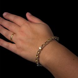 Citrine Tennis Bracelet - 925 Sterling Silver, 8.2" Adjustable