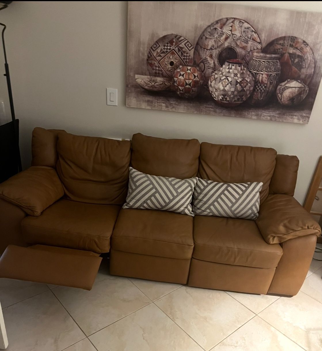 Natuzzi Leather Couch Recliner
