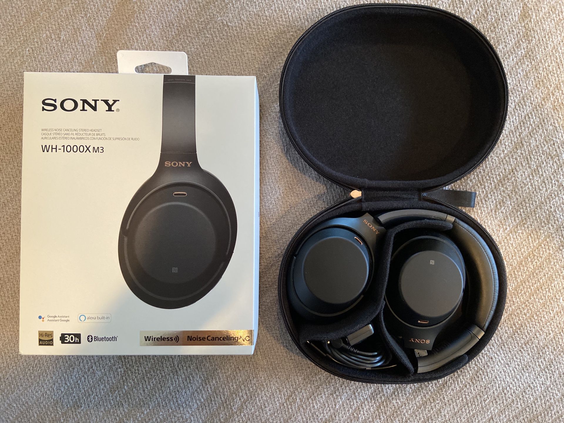 Sony WH-1000XM3 noise cancelling headphones