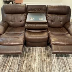 3-seat Leather recliner couch excellent condition