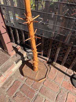 Rustic Wood Branch Coat Rack Stand