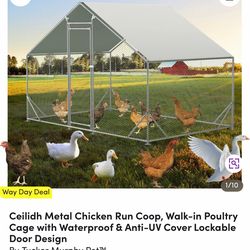 Metal Chicken run coop, Walk-in poultry cage with waterproof