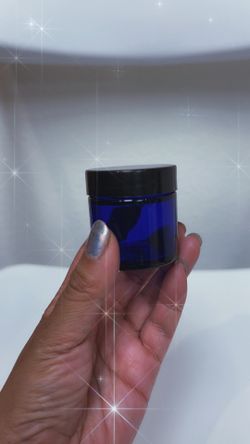 Small blue glass jars (set of 11)