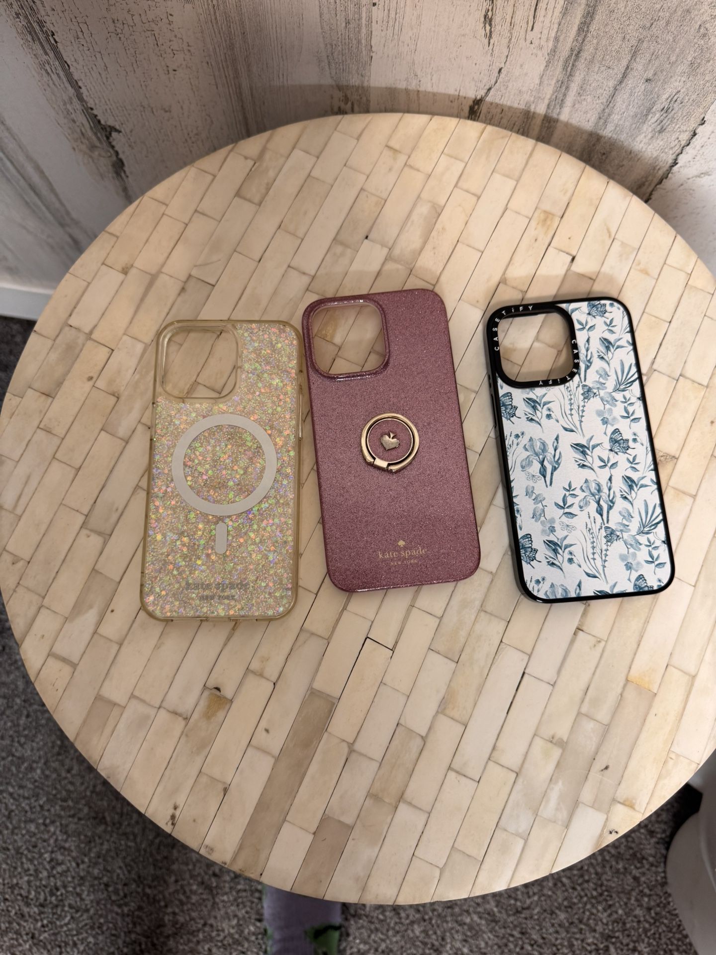 Bundle of 3 iPhone 15 Pro Max Cases Kate Spade, Casetify,