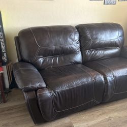 Leather Reclining Loveseat