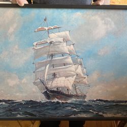 Vintage Sailing Ship Painting