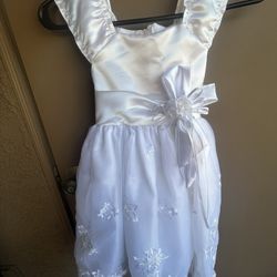 Girls White Dress Size 2