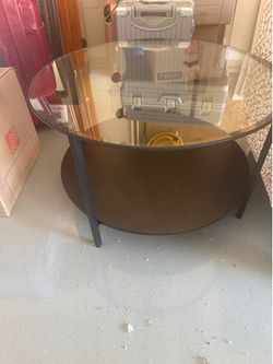 Ikea Black Coffee Table w/ Glass Top