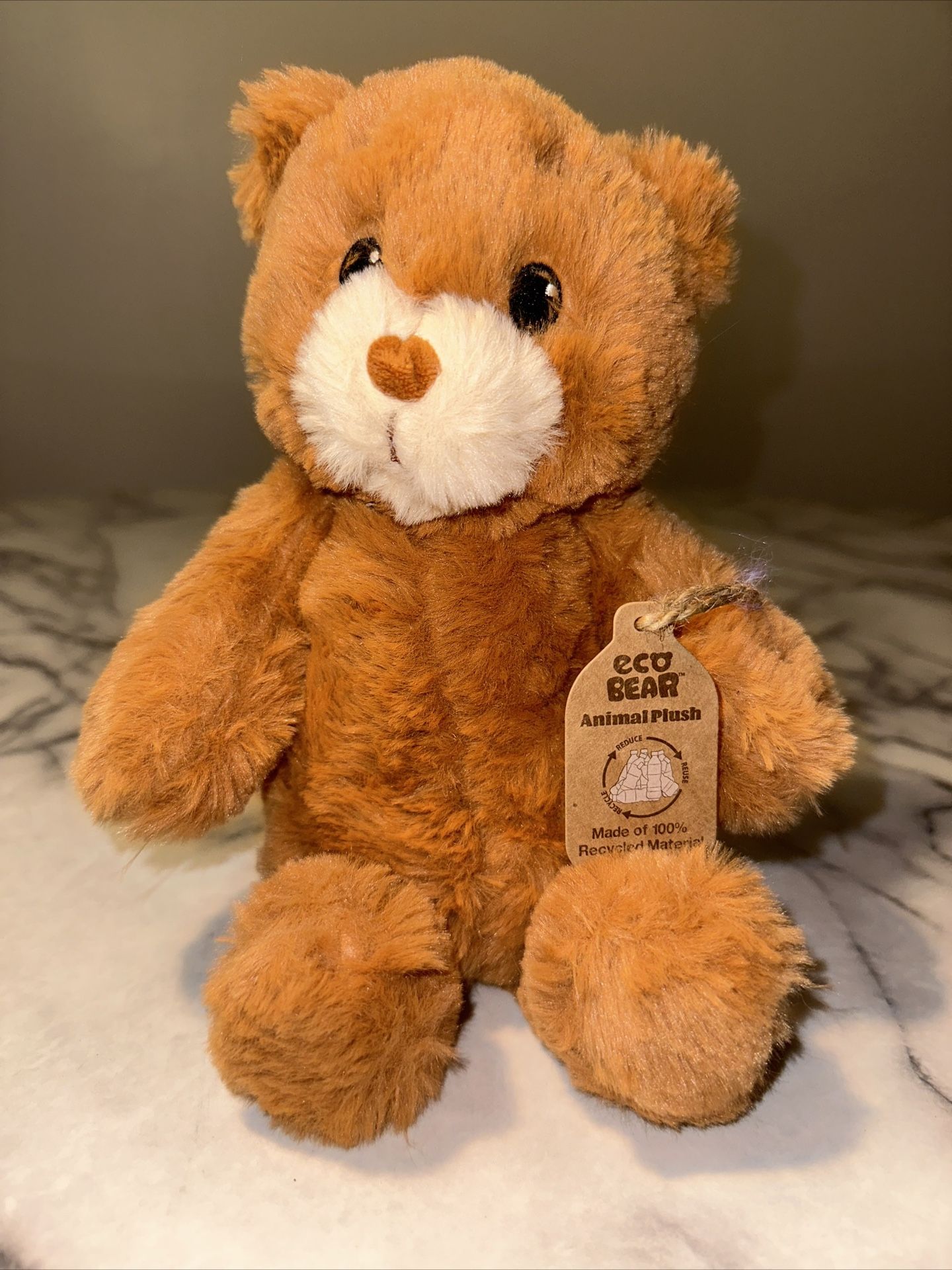 NWT Goffa Eco Bear Plush Teddy 100% Recycled Material 12" stuffed animal