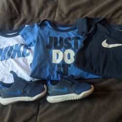 3 Nike Onesies / 2 Pair Nike Shoes Bundle
