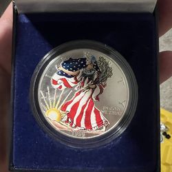 Colorized Liberty Silver Dollar