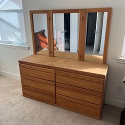 Oak Dresser W/mirror