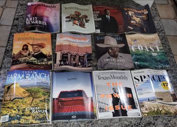 Lot of 12 Texas Monthly back issue magazines from 2018 + 2019