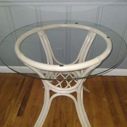 Circular Wooden Glass Table 