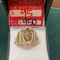 14k Tri-Color Religious Ring