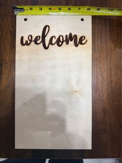 Wood Welcome Sign with Engraved Script