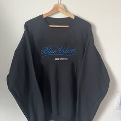 Black David Lynch Blue Velvet Logo Crewneck, Promo Movie, Y2K Horror 