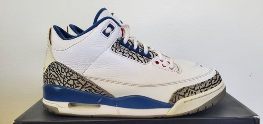 2011 Nike Air Jordan Retro III 3 white/true blue Mens sz. 9.5 EUC
