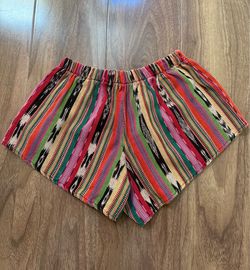 Brandy Melville Multicolor Striped Athletic Shorts - Pink, Red, Green, Black