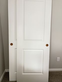 Pair of Brand New White 2-Panel Closet Sliding Doors – $70 for both