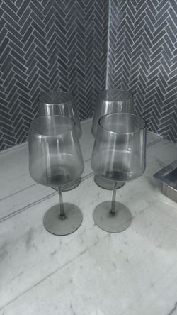 Smokey glass wine glasses