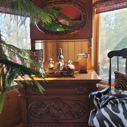 Tigerwood Dresser With Mirro