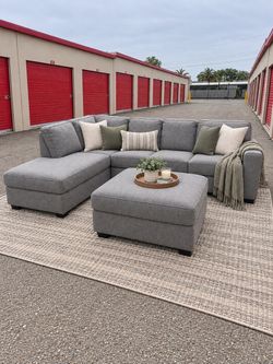 Gray Sectional Sofa with Ottoman – $479 | Delivery Available