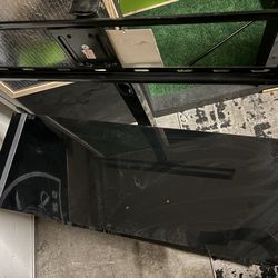 Black glass tv stand