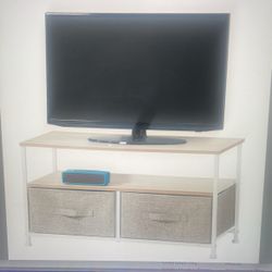 mDesign 2-drawer TV Stand, Natural/white