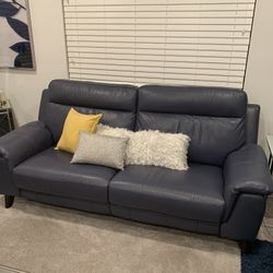 Leather Blue Sofa /Loveseat (set) 