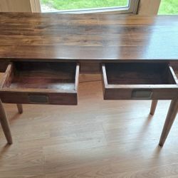 Compact Slim Table Console Real Wood Entry Way/ Office 