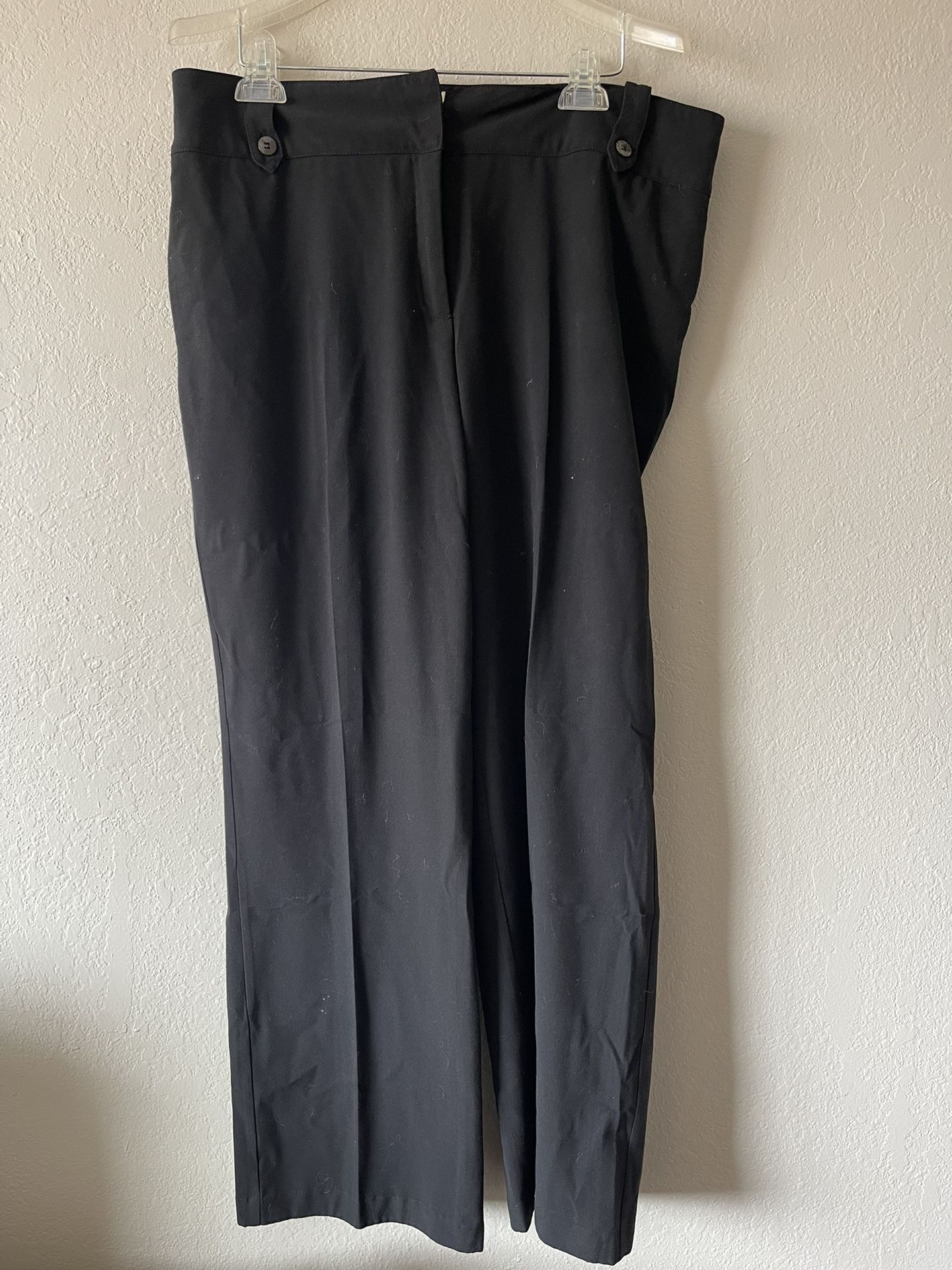 Sag Harbor, Women’s Black Stretchy PocketsStraight Leg Dress Pants, Plus Size 16