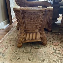 Custom Stained Rattan Type End Tables (2) - $70Ea.