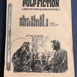Vintage Pulp Fiction Movie Full Script Screenplay Quentin Tarantino