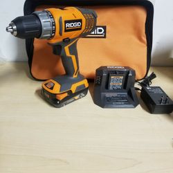 RIDGID 18-Volt Lithium-Ion Cordless 2-Speed 1/2 in. Compact Drill/Driver Kit with 2 Ah Battery, Charger, and Tool Bag