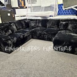 New Large Sectional Black 