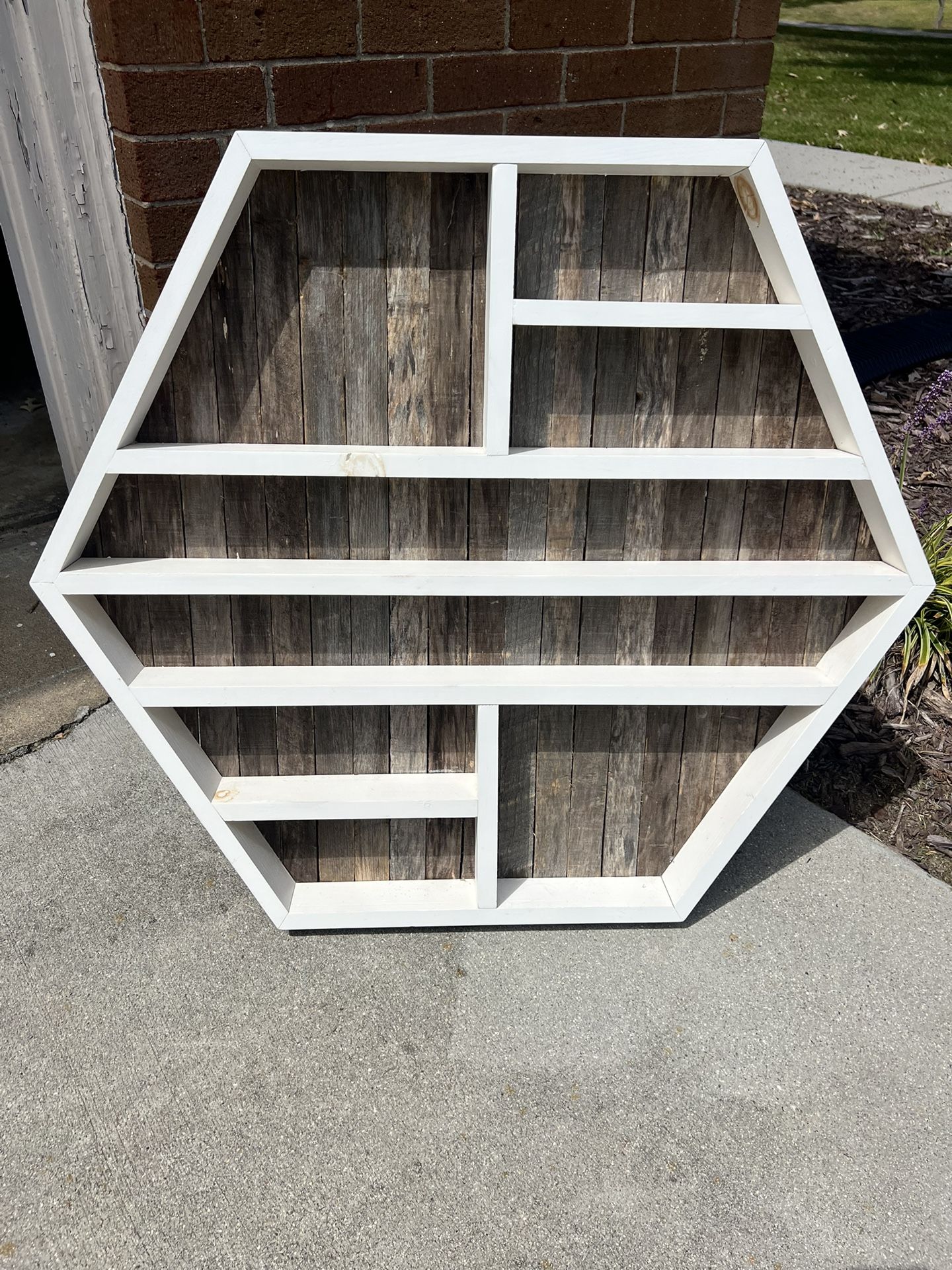 Wooden Hexagon Shelf