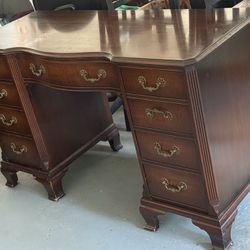 Antique Desk And Matching End Table